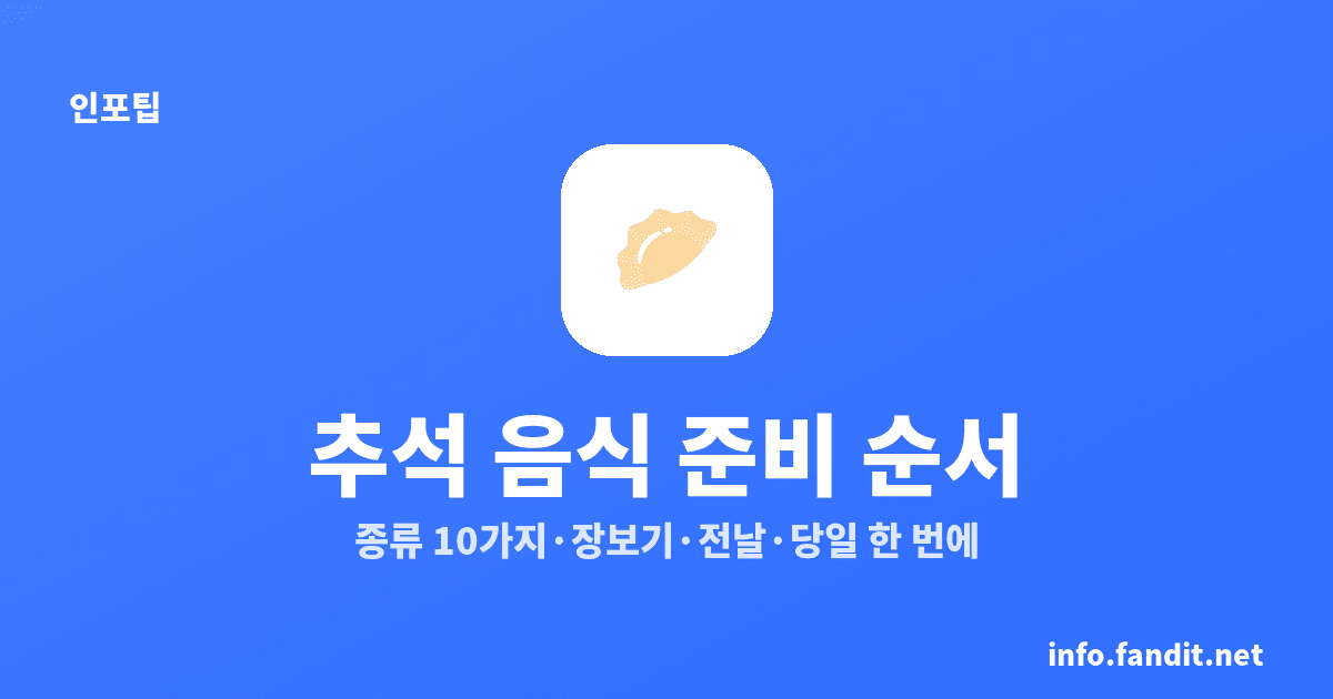 추석 음식 종류 10가지, 장보기부터 준비 순서까지