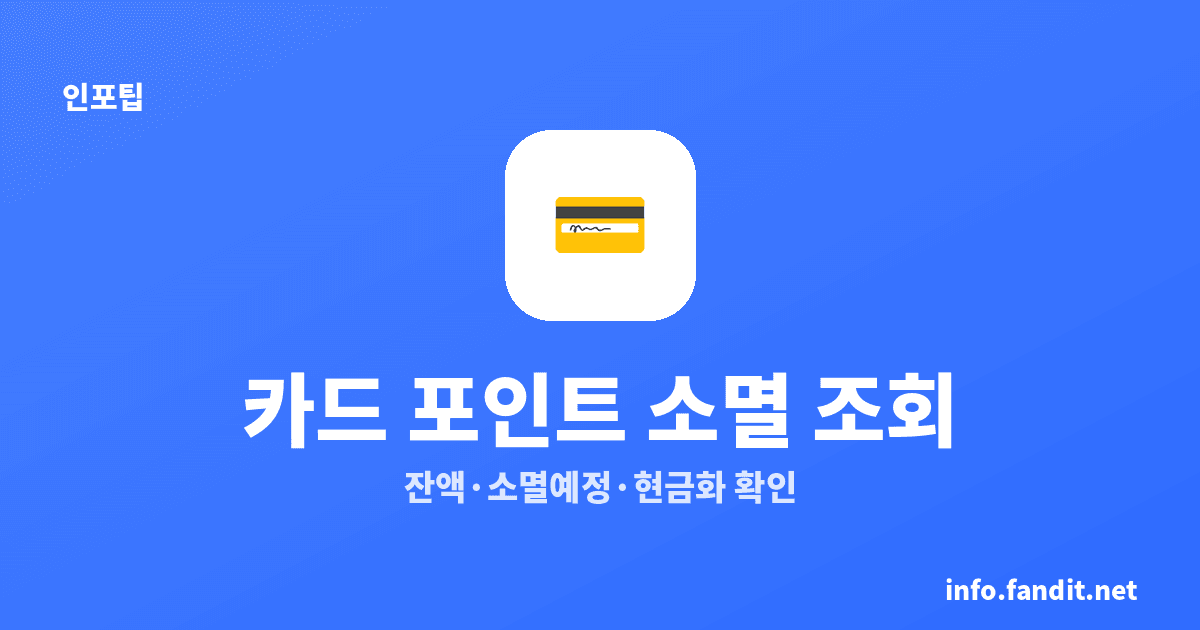 신용카드 포인트 소멸 조회, 카드포인트 통합조회로 한 번에 확인하는 방법