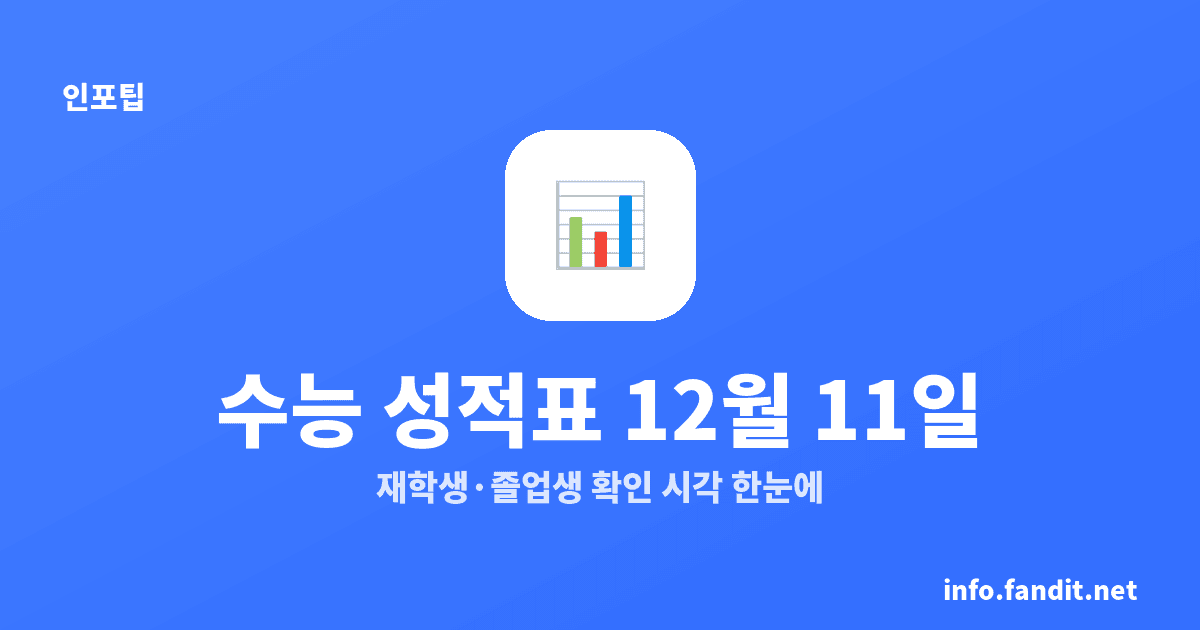2027 수능 성적표 발급일 12월 11일, 확인 방법