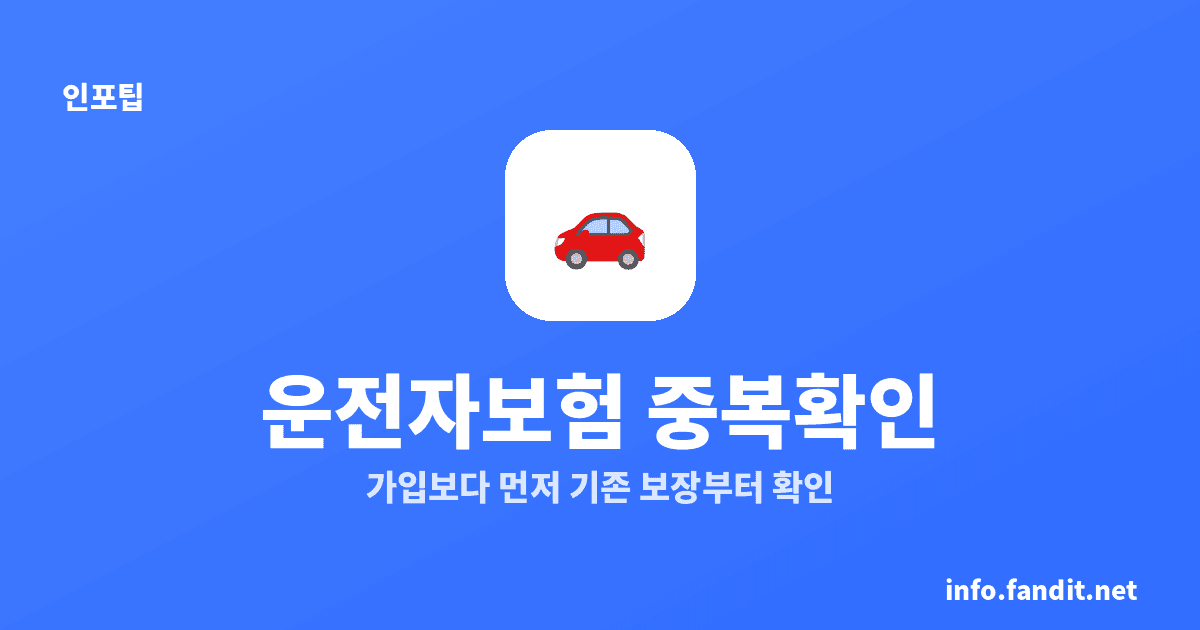 운전자보험 꼭 필요한가, 중복 확인법