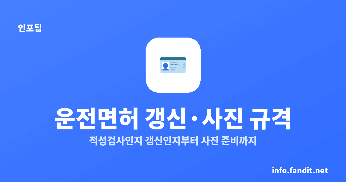 운전면허증 갱신·적성검사와 사진 규격, 3.5×4.5cm