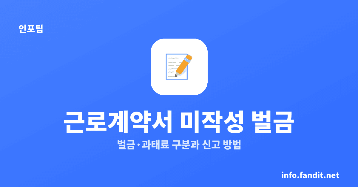 근로계약서 미작성 벌금 500만원 이하, 신고 방법까지