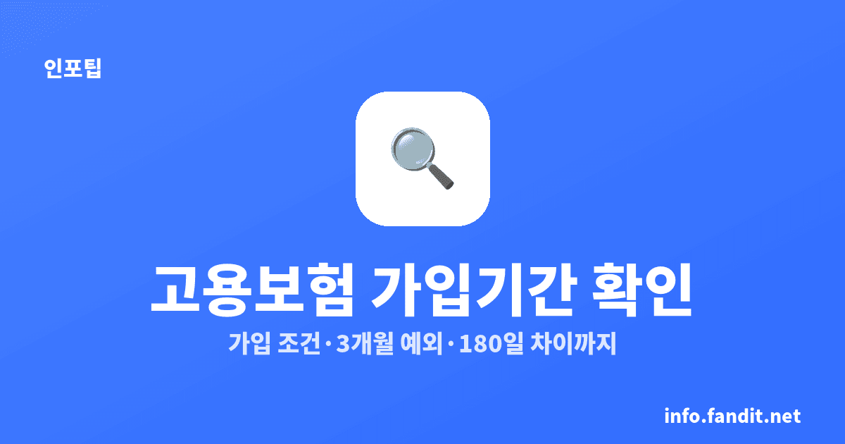 고용보험 가입기간 확인과 가입 조건, 3개월 예외까지