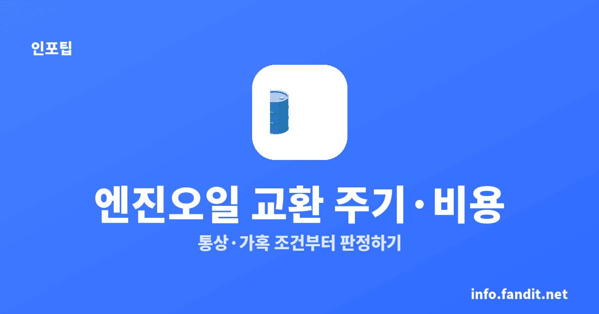 엔진오일 교환 주기와 비용, 차종 따라 5천~1.5만km