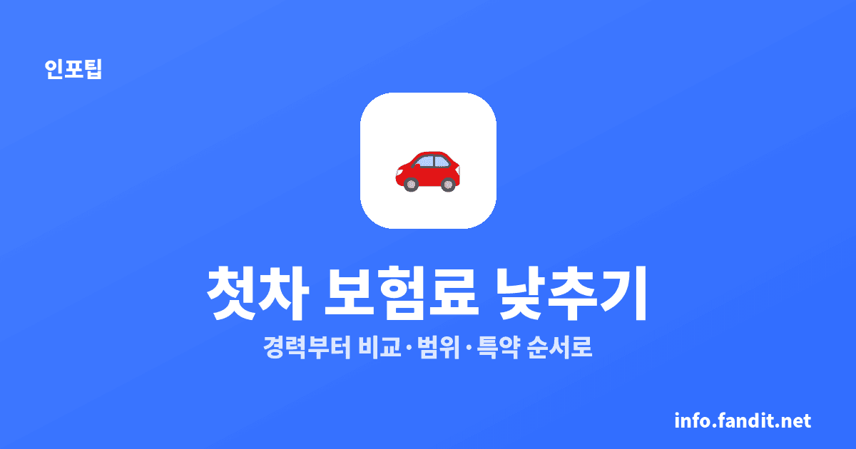 자동차보험 첫 가입 보험료 낮추기, 먼저 확인할 5가지