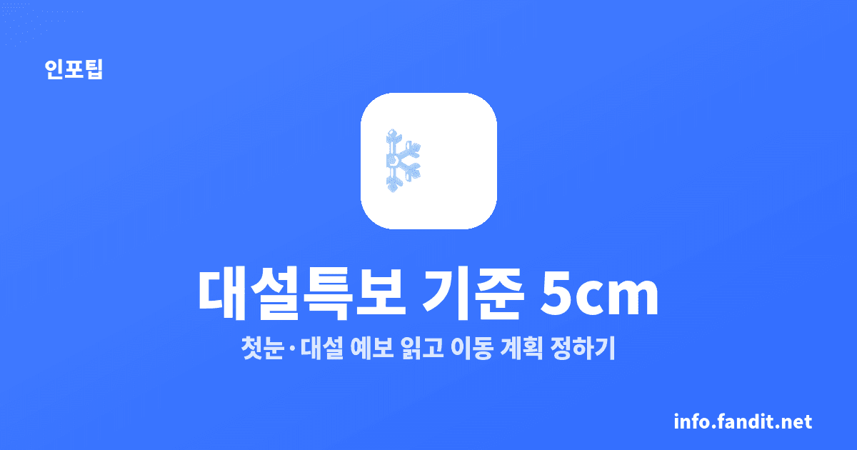 첫눈·대설 예보 읽는 법과 대비, 24시간 5cm부터 주의보