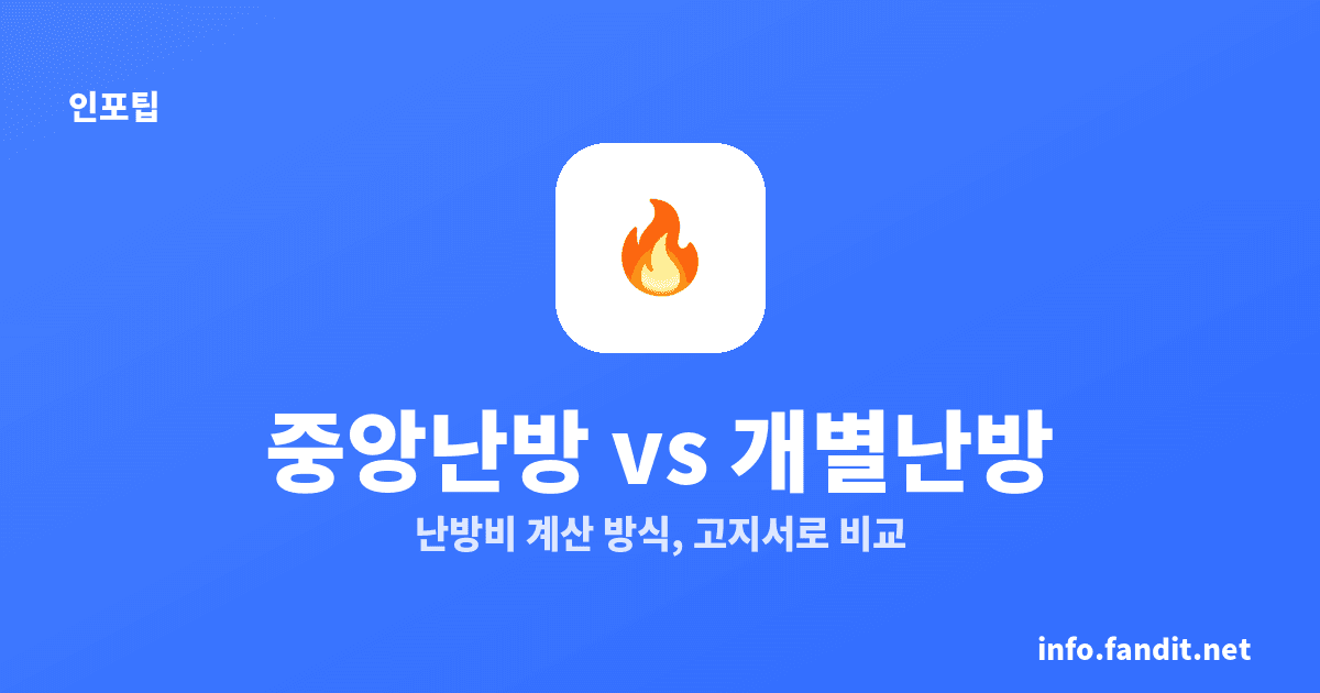 난방비 계산 방식, 중앙난방·개별난방 차이 3가지