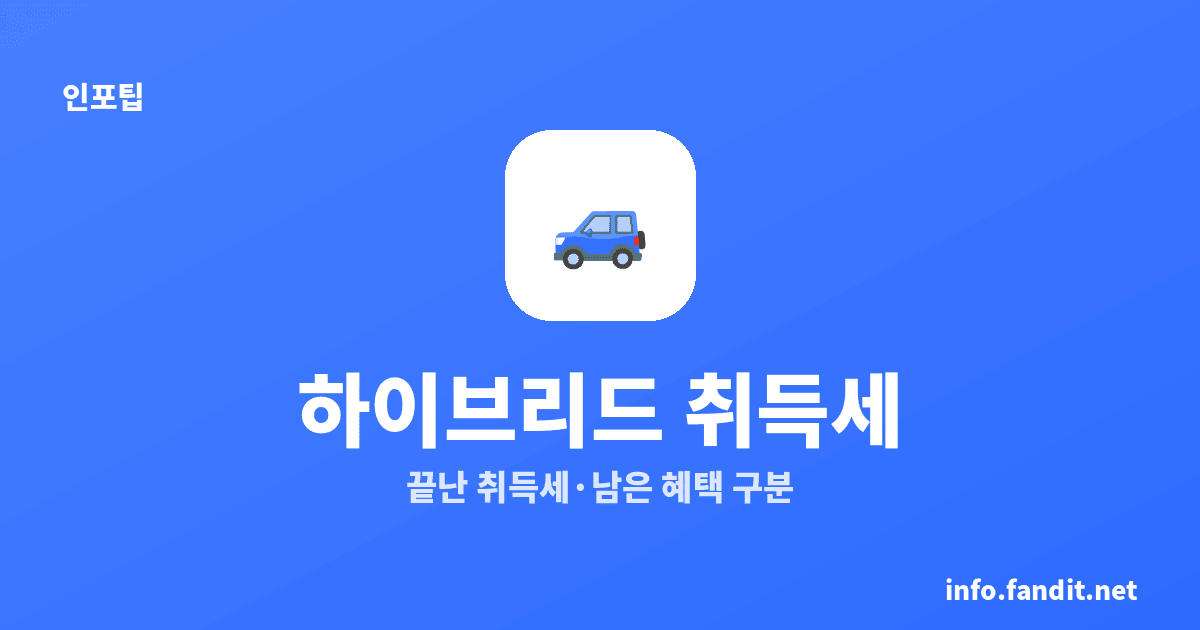하이브리드 취득세 감면, 지금도 되나
