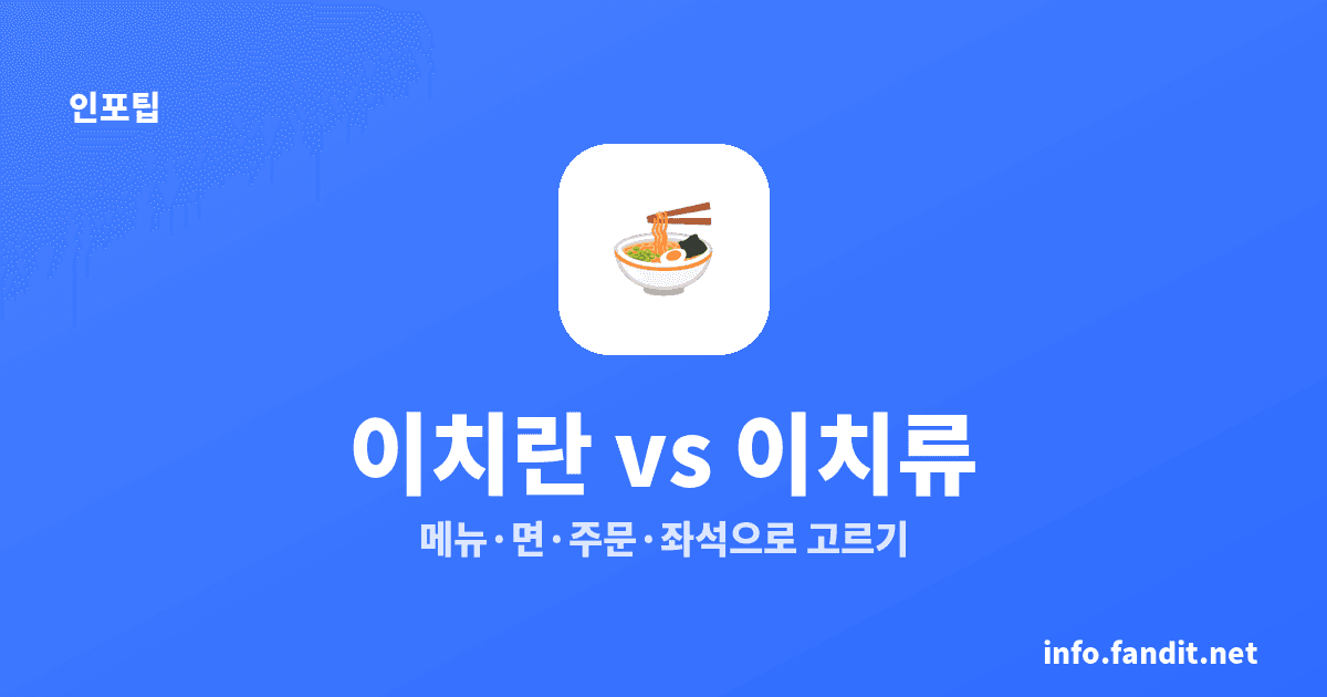 이치란 vs 이치류 라멘, 맛보다 큰 4가지 차이