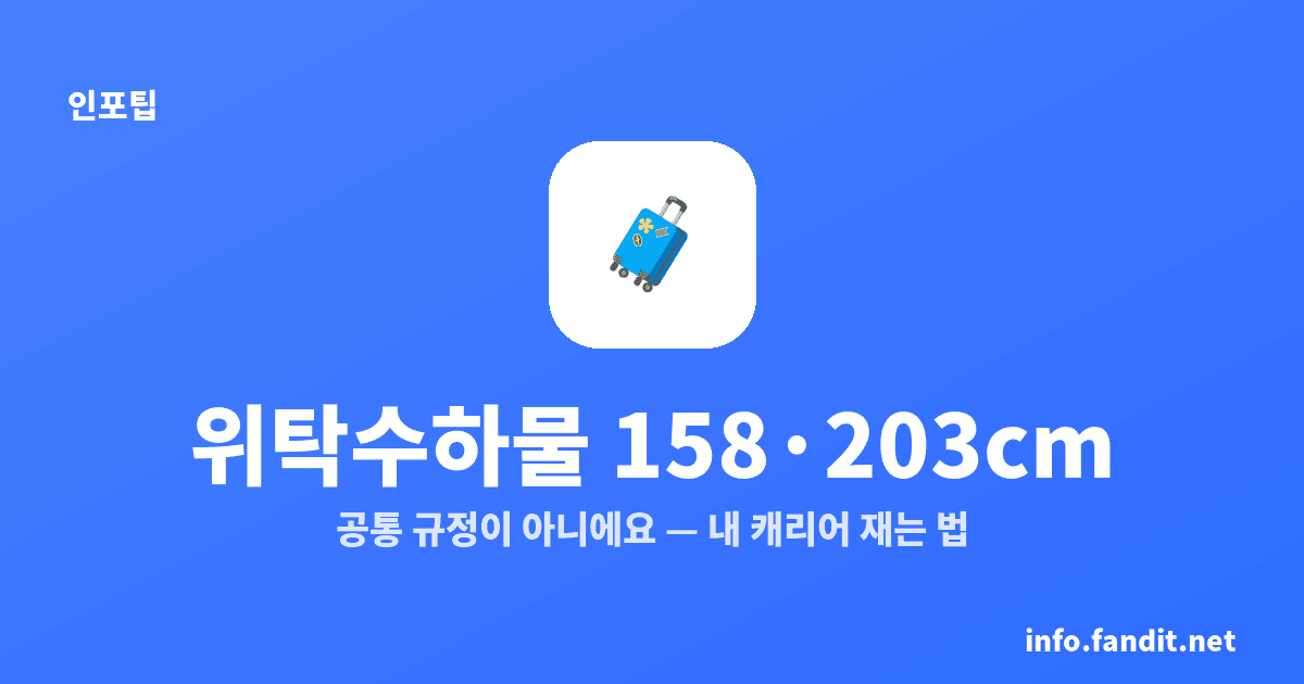 국제선 위탁수하물 규정 사이즈, 158cm·203cm 차이