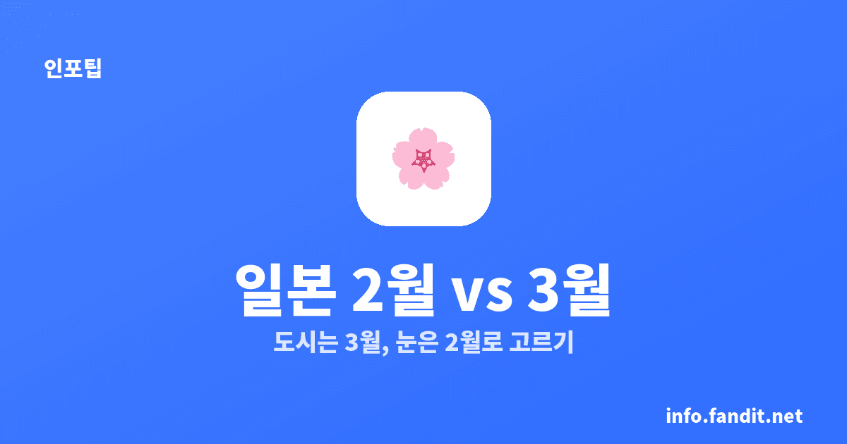 일본 2월 vs 3월 여행, 도시는 3월·눈은 2월