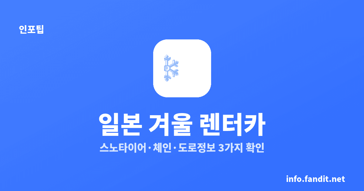일본 겨울 렌터카 스노타이어, 운전 전 3가지 확인