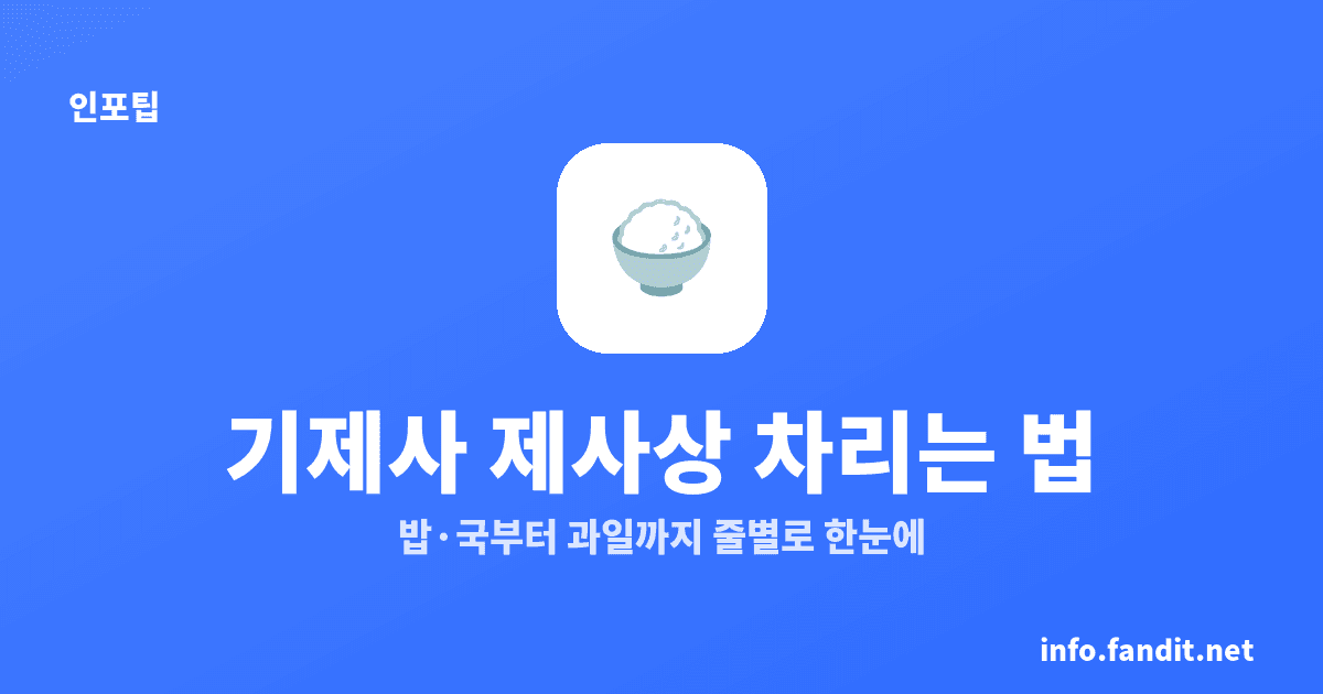 제사상 차리는 법, 기제사 5열 음식 배치와 간소화 기준