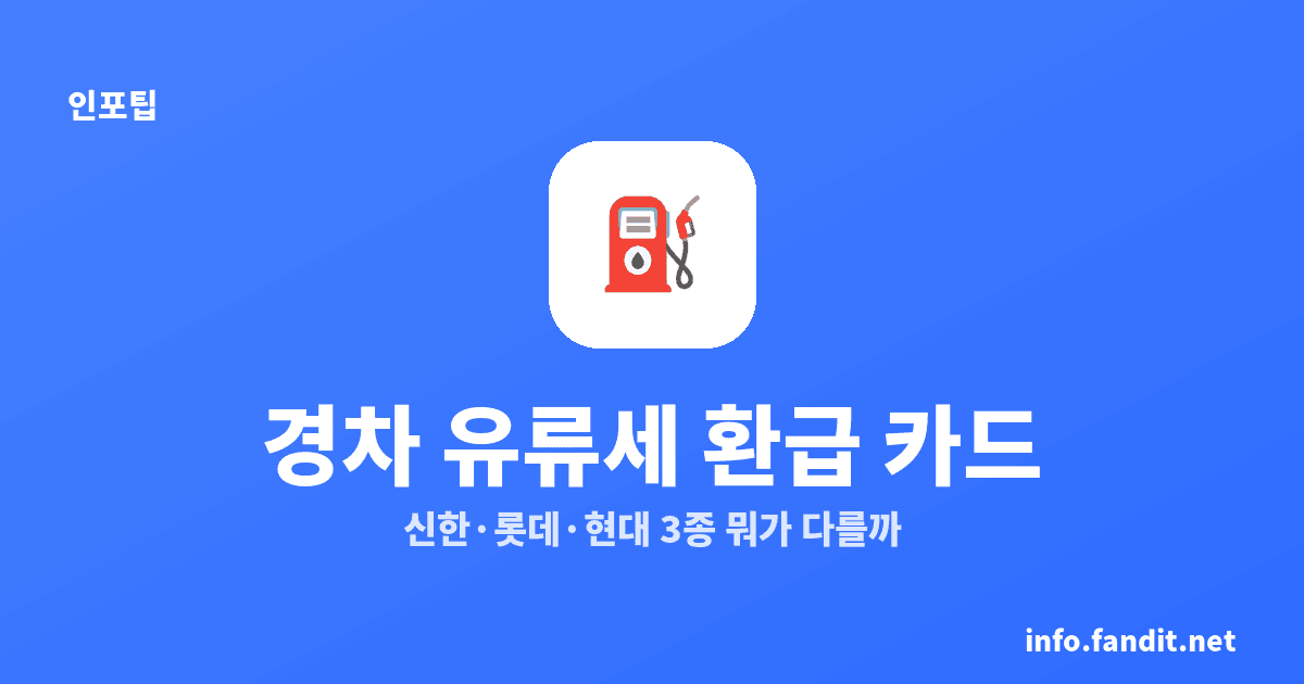 경차 유류세 환급 카드 3종 비교, 연 30만원