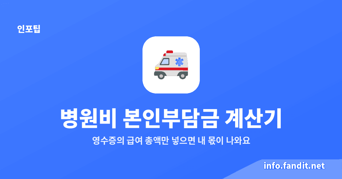 병원비 본인부담금 계산기