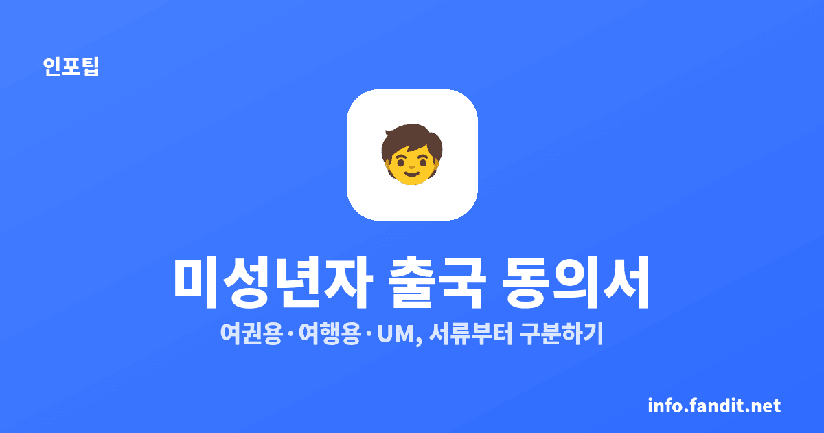 미성년자 단독 출국 동의서, 영문 양식과 나라별 차이