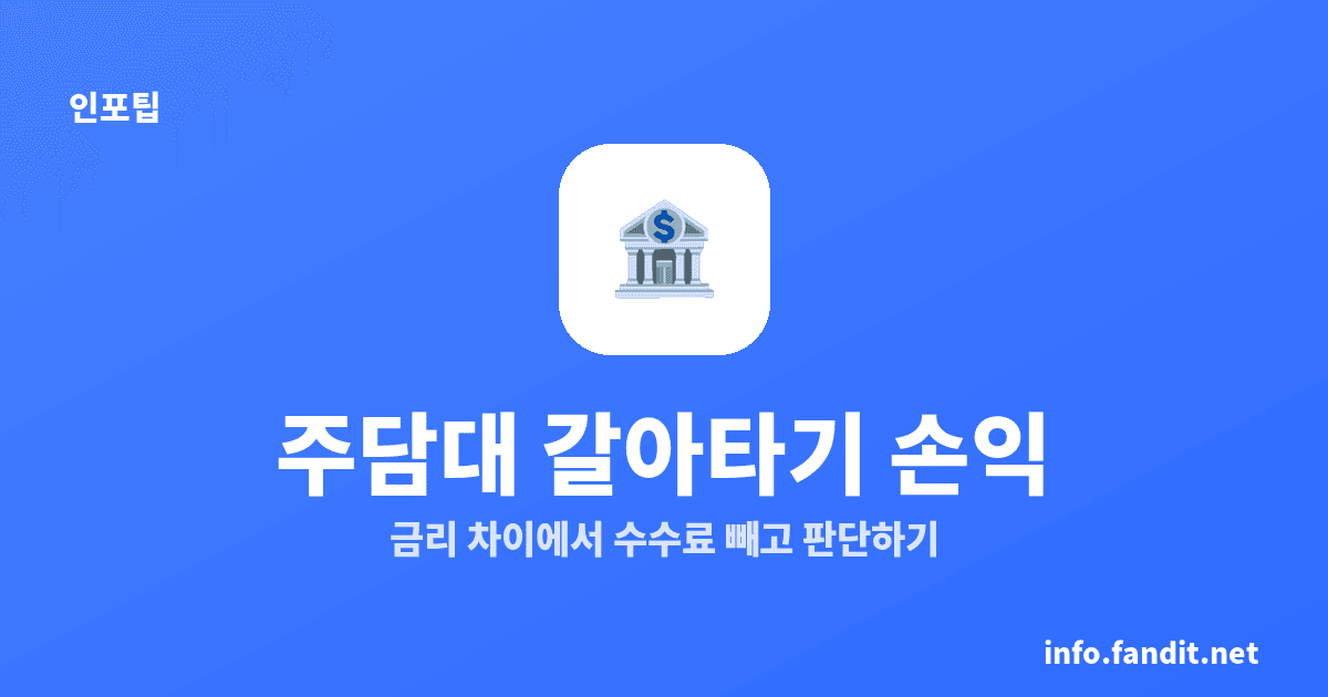 주담대 금리 비교와 중도상환수수료 계산, 갈아타기 손익