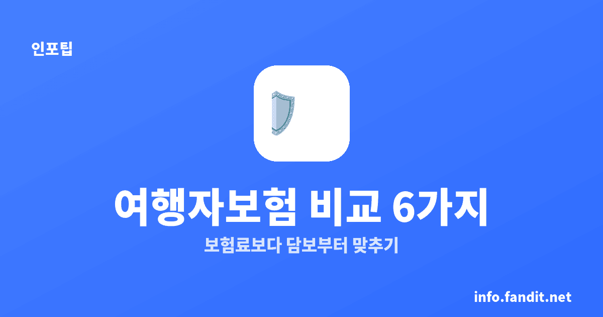 해외여행자보험 비교, 가격·보장 6가지 기준