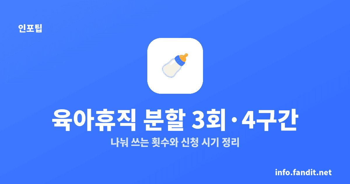 육아휴직 분할 사용 횟수와 방법, 3회·총 4번 가능
