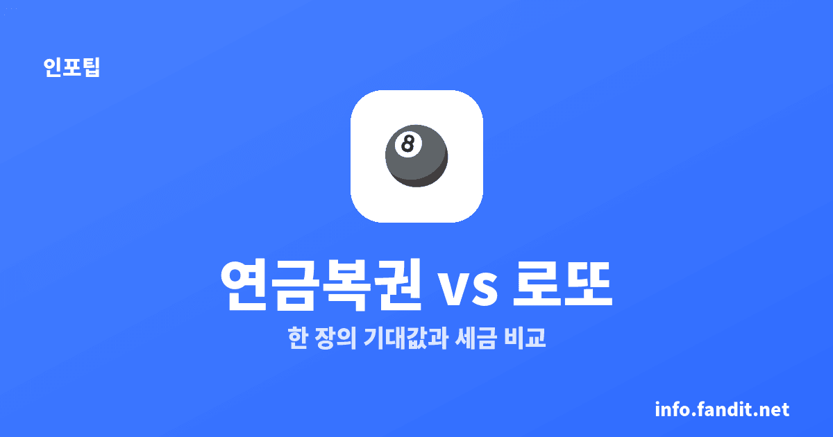 연금복권 vs 로또, 기대값 750원·500원과 세금 비교