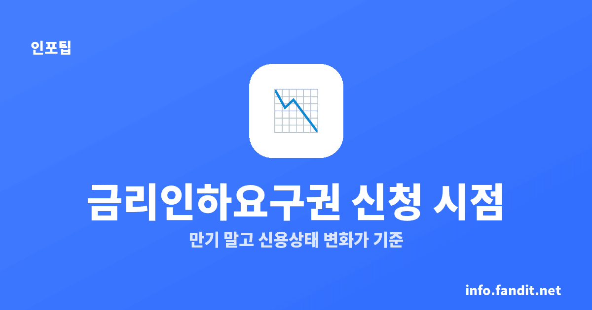 금리인하요구권 언제 신청하나, 신용상태 좋아진 직후