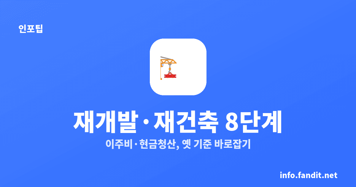 재개발·재건축 절차 8단계, 이주비·현금청산까지