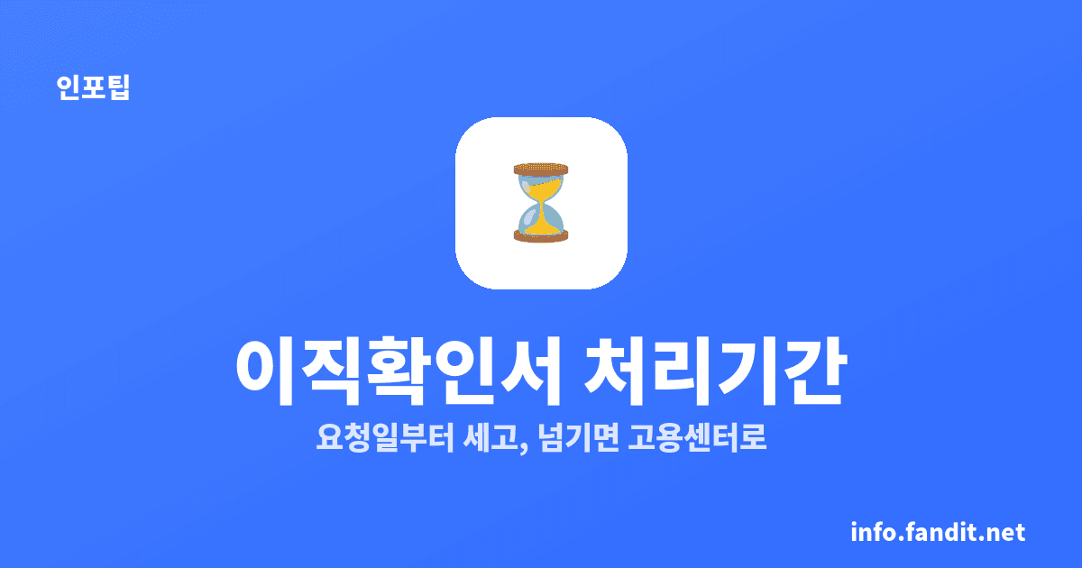 이직확인서 처리기간, 요청일부터 10일 이내