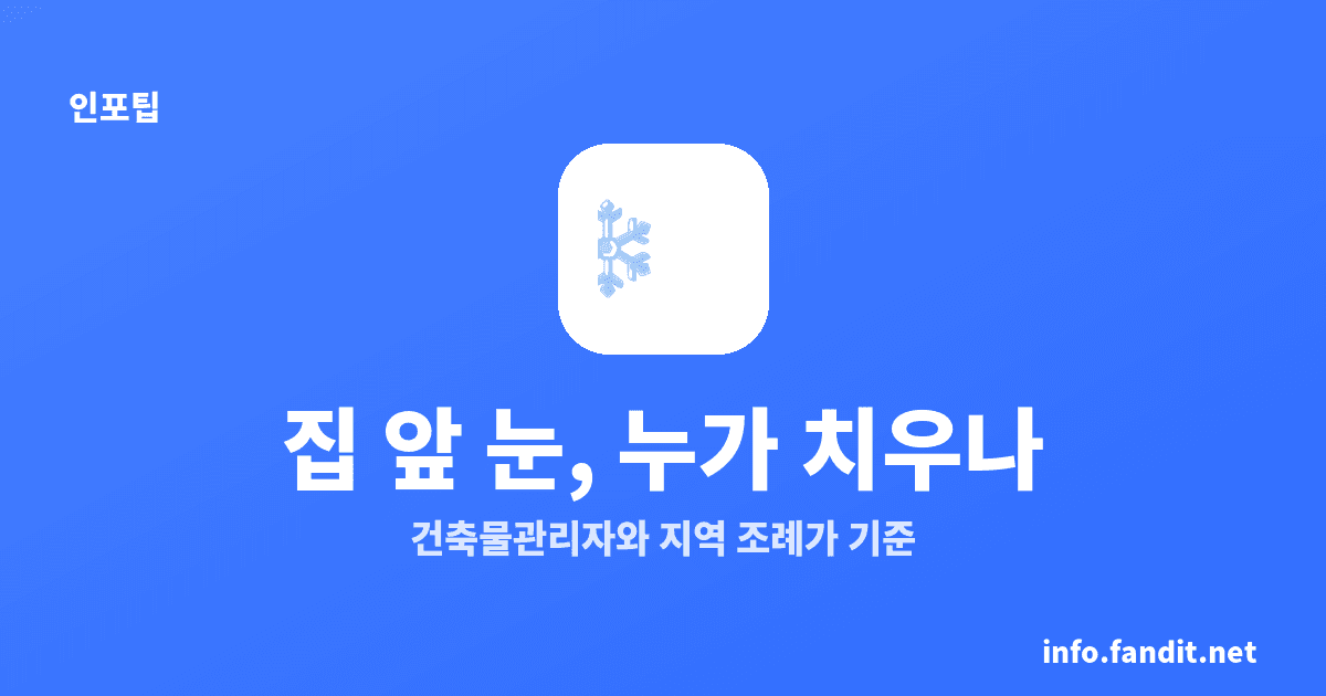 제설 책임, 집 앞 눈은 건축물관리자가 치워요