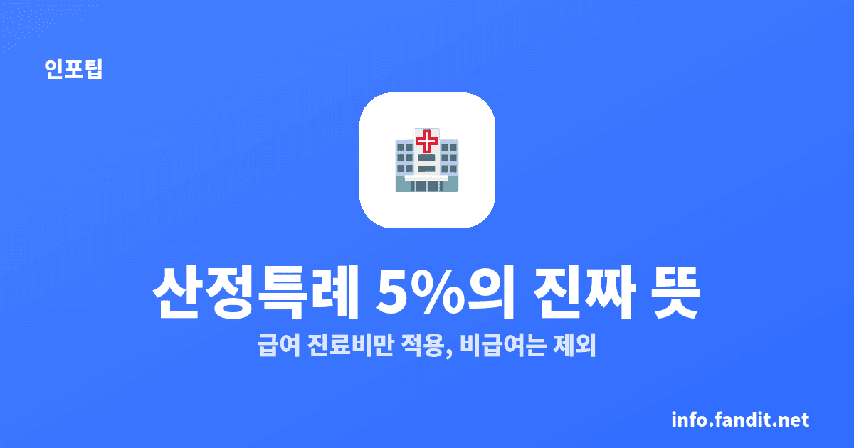 산정특례 등록 5% 본인부담, 급여 진료비만 적용
