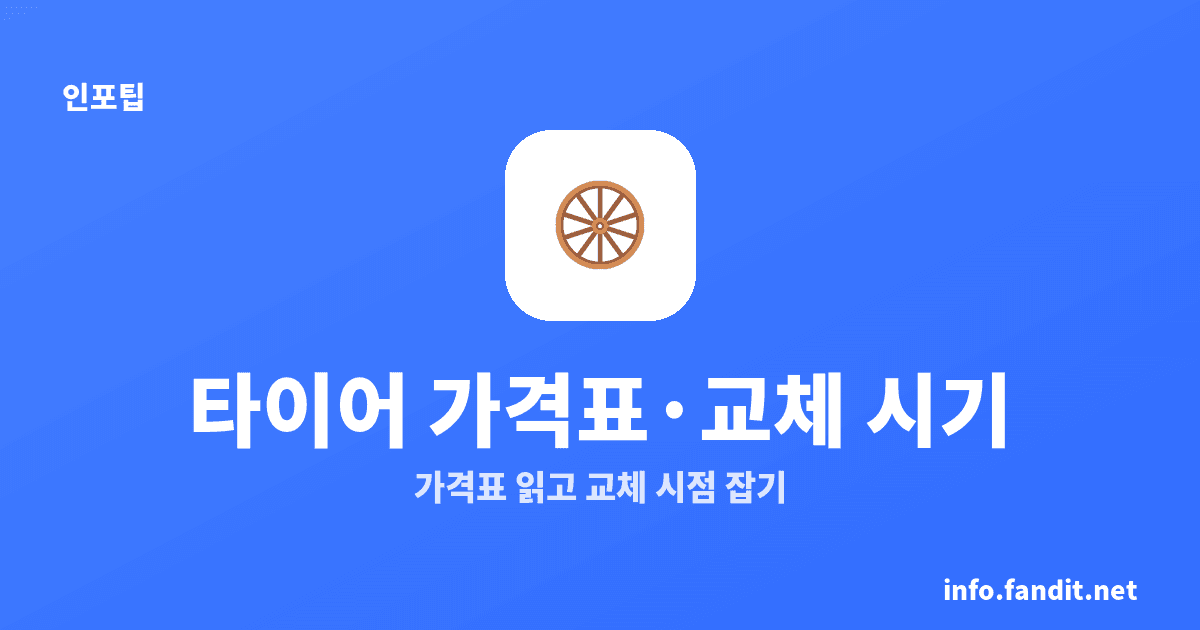 타이어 가격표 보는 법과 교체 시기, 장착비까지 체크