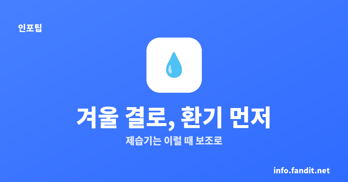 겨울 제습기 vs 환기, 결로엔 환기가 먼저예요
