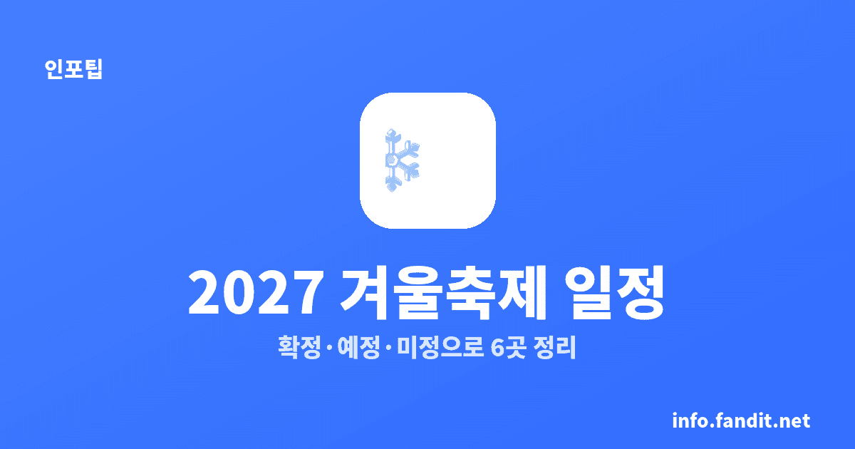 눈꽃축제·빙어축제 일정, 2027 발표 2곳·미정 4곳