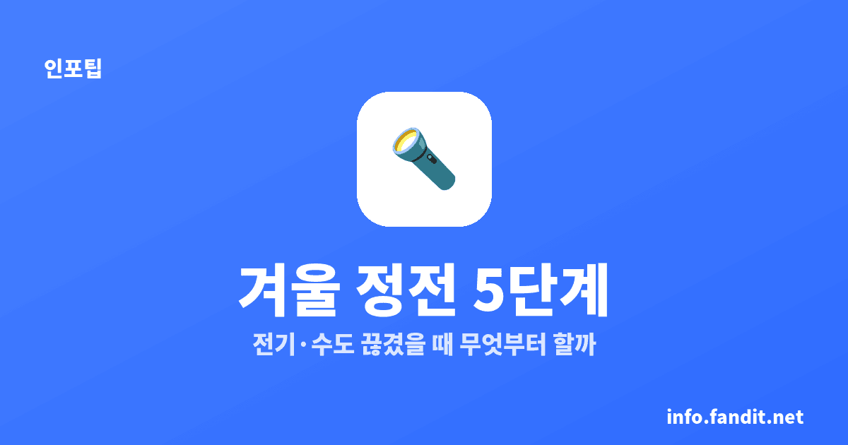 겨울 정전 대처 순서, 한파에 전기·수도 끊기면 5단계